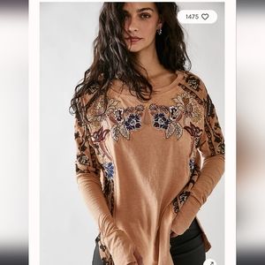 Free People XL Gold Nugget Tall Tales Top